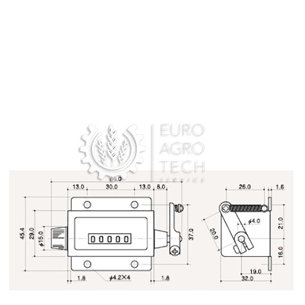 Лічильник тюків, універсальний, (KORI Seiki Japan), правий, RS-5 - Зображення 2